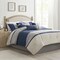 Queen Faux Suede Comforter Set 7 Piece Heather Grey Blue Charcoal Grey